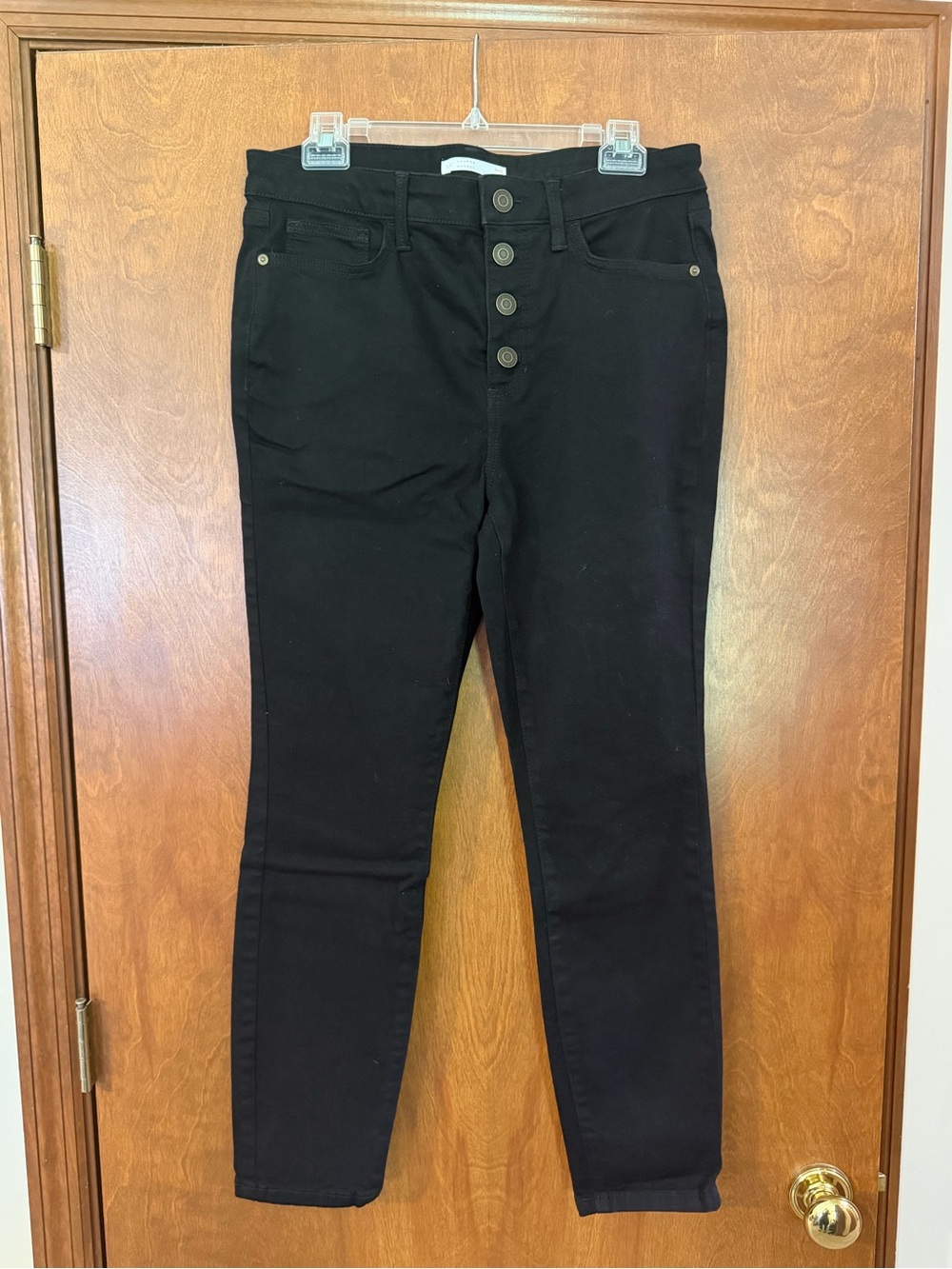 LC Lauren Conrad Black Skinny High-Rise Button-Fly Jeans